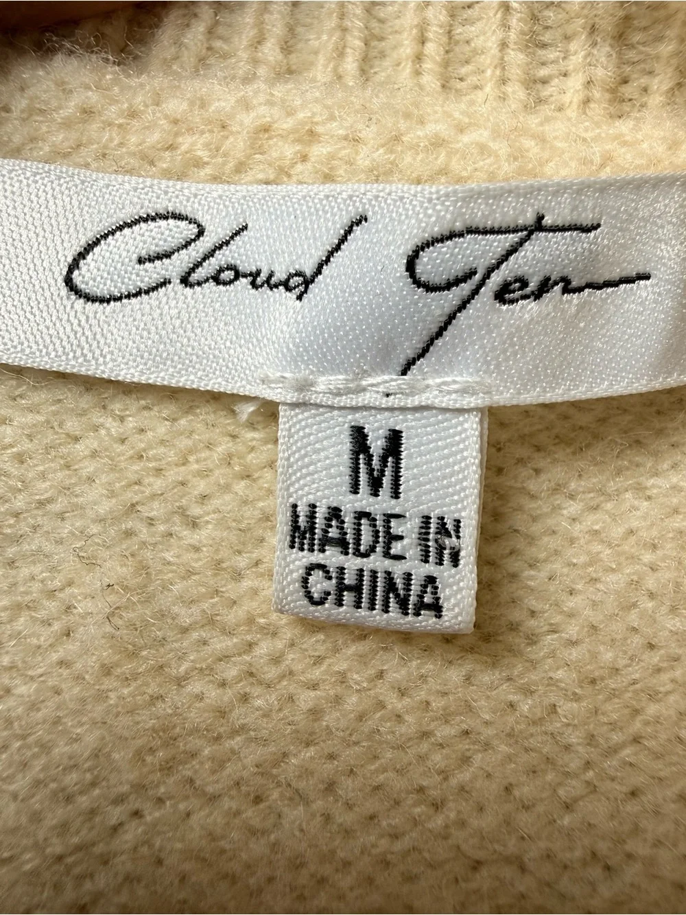 Cloud Ten Cream Embroidered Sweater Vest Tie Front Cottagecore Floral Size M